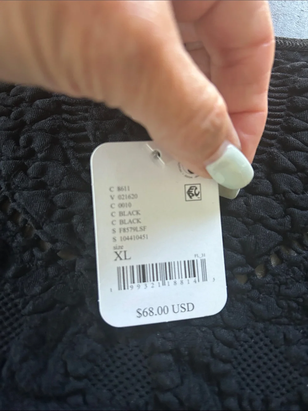 Free People Black Scoop Neck Long Sleeve Knit Top